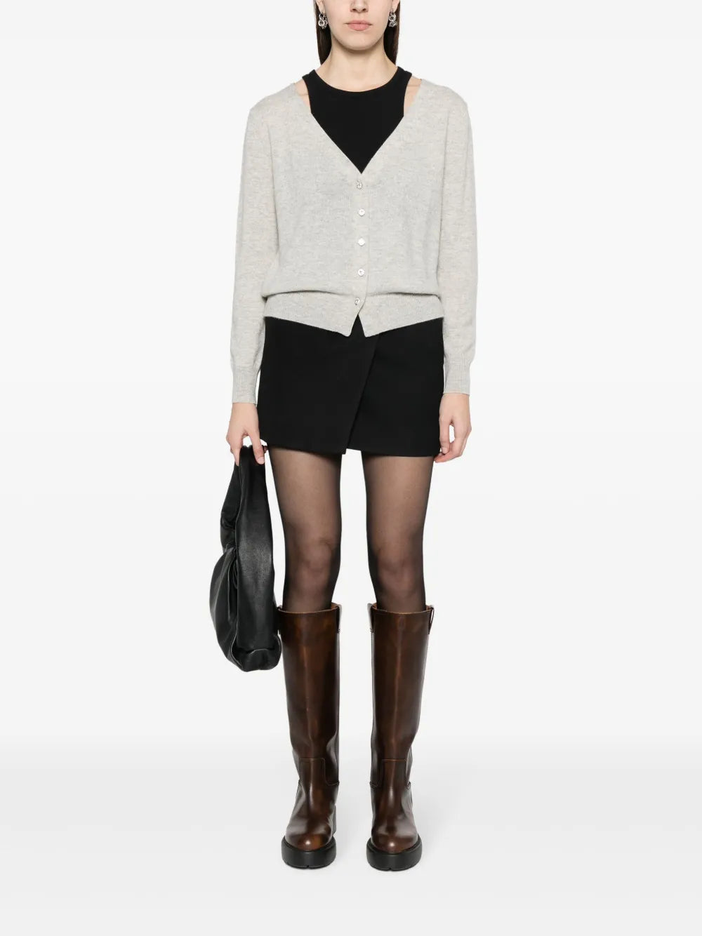 V-Neck Fine-Knit Cardigan