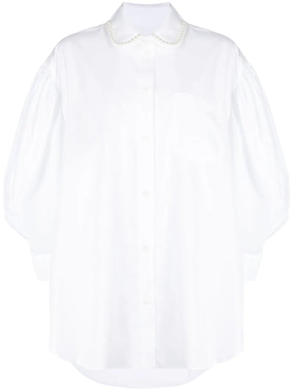 Pearl-Embellished Cotton Shirt