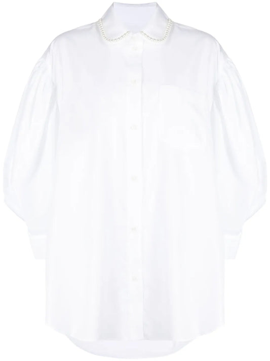 Pearl-Embellished Cotton Shirt