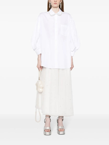 Pearl-Embellished Cotton Shirt