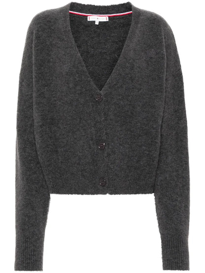 V-Neck Button-Fastening Cardigan