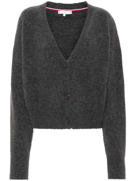 V-Neck Button-Fastening Cardigan
