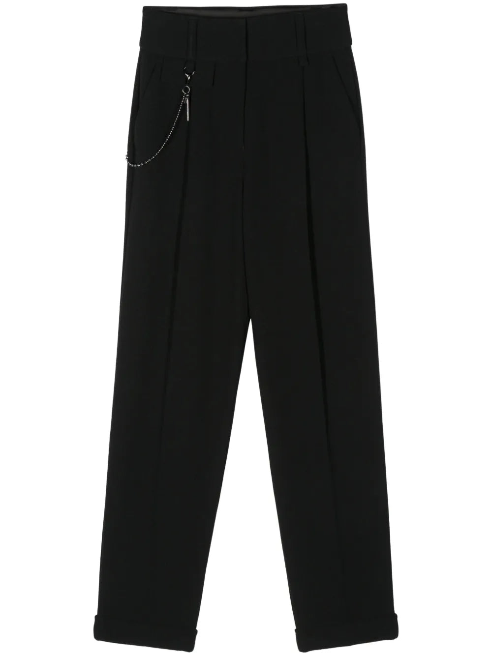 Pleat-Detail Straight-Leg Trousers