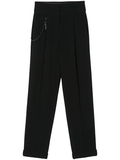 Pleat-Detail Straight-Leg Trousers