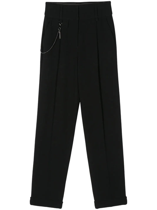 Pleat-Detail Straight-Leg Trousers