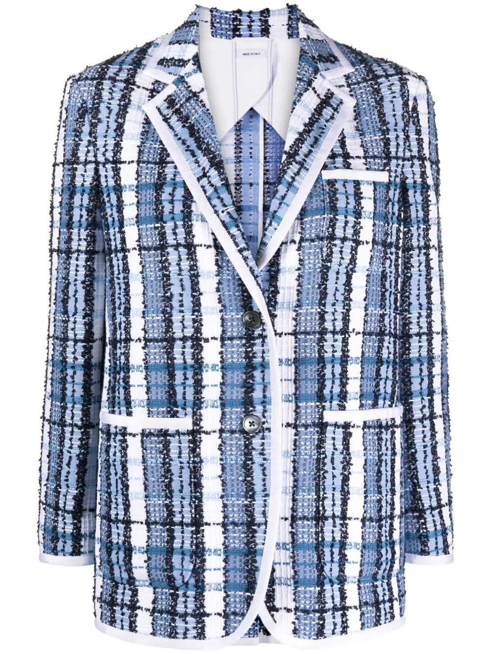Tartan-Checked Bouclé Blazer