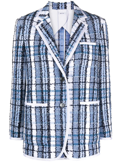 Tartan-Checked Bouclé Blazer
