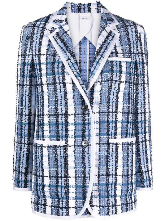 Tartan-Checked Bouclé Blazer