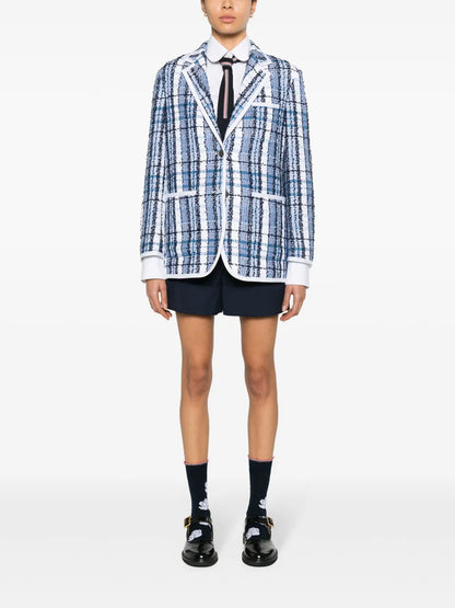Tartan-Checked Bouclé Blazer