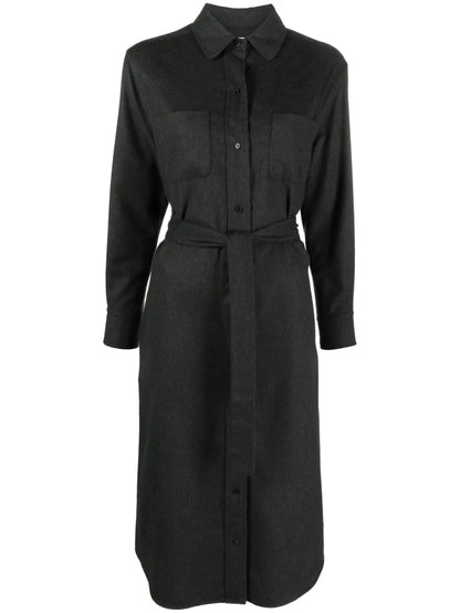 Silk-Blend Midi Shirt Dress