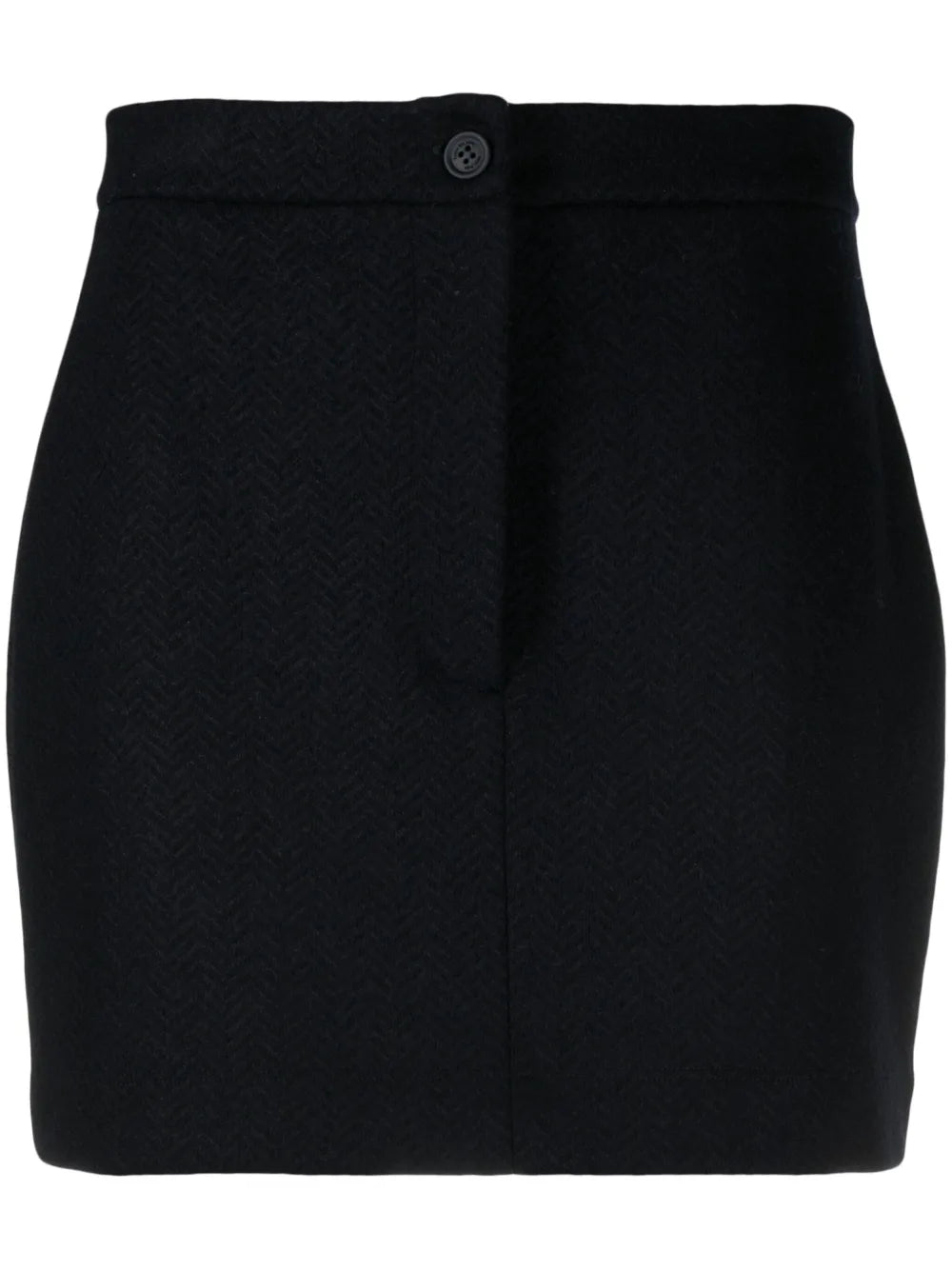 High-Waist Herringbone Miniskirt
