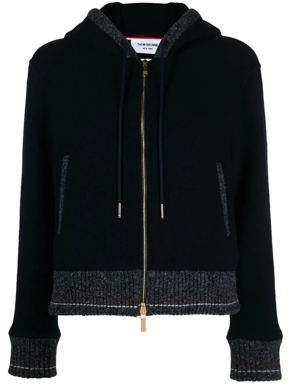 Hooded Zip-Up Wool Cardigan