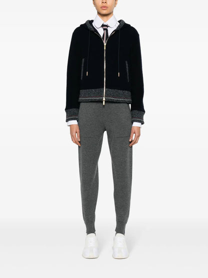 Hooded Zip-Up Wool Cardigan
