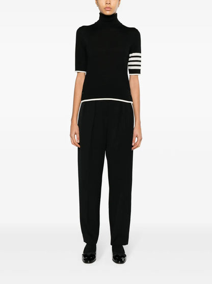 Stripe-Detailing Short-Sleeve Jumper
