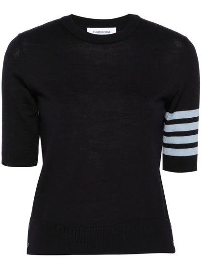 4-Bar Stripes Intarsia-Knit T-Shirt