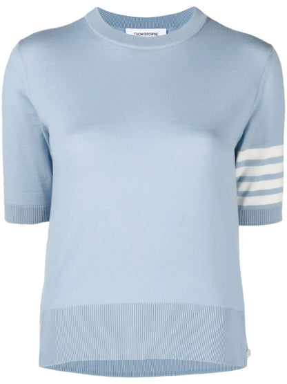 4-Bar Stripes Intarsia-Knit T-Shirt