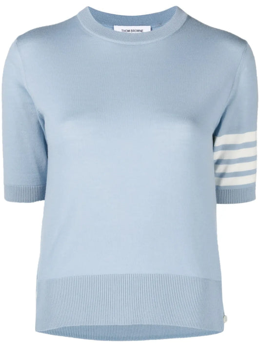 4-Bar Stripes Intarsia-Knit T-Shirt