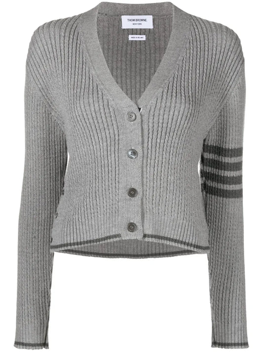 Cropped Cable-Knit Cardigan
