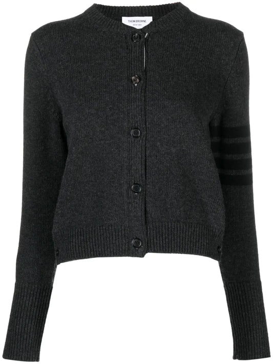 Stripe-Detailing Wool Cardigan