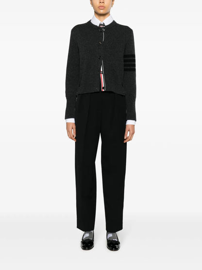 Stripe-Detailing Wool Cardigan