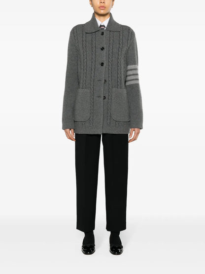 Cable-Knit Bomber Jacket