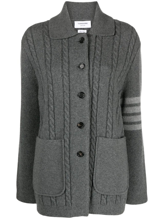 Cable-Knit Bomber Jacket