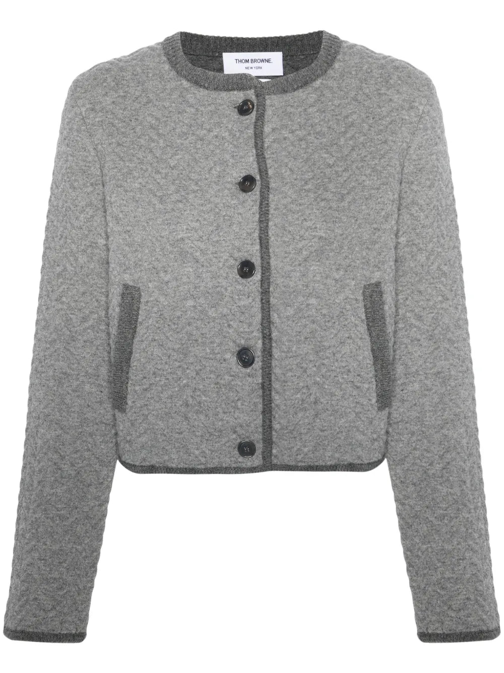 Herringbone 3D-Knit Cardigan