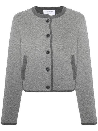 Herringbone 3D-Knit Cardigan