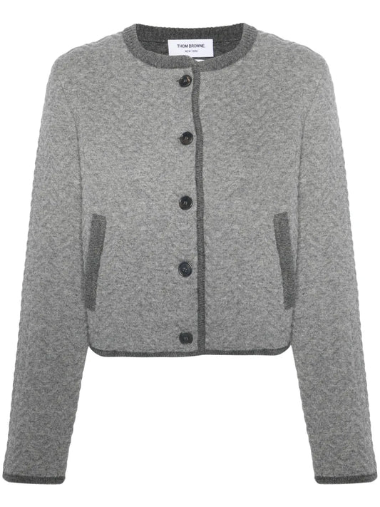 Herringbone 3D-Knit Cardigan