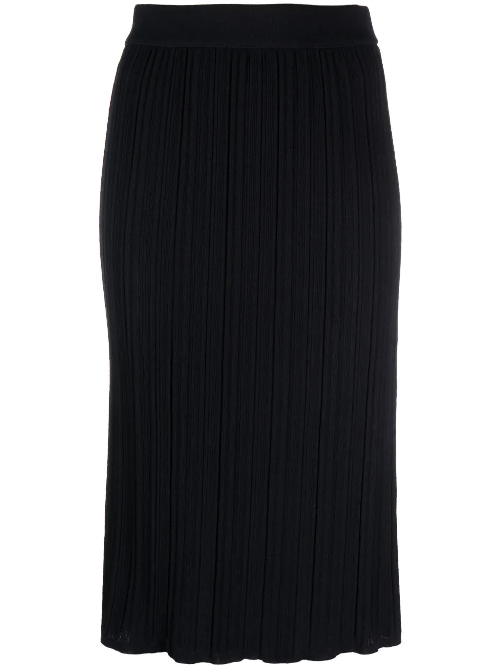 Plissé Virgin-Wool Midi Skirt