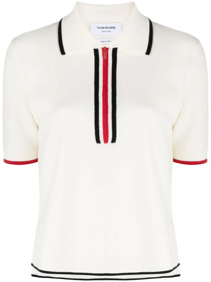 Rwb-Striped Virgin Wool Polo Shirt
