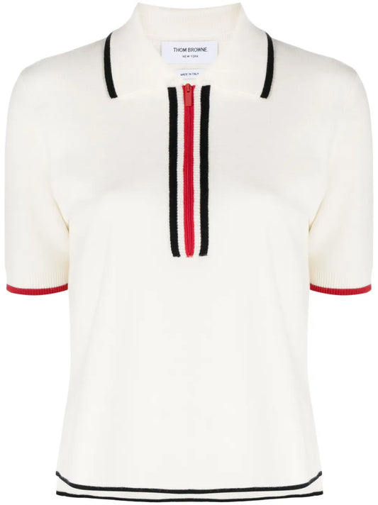 Rwb-Striped Virgin Wool Polo Shirt