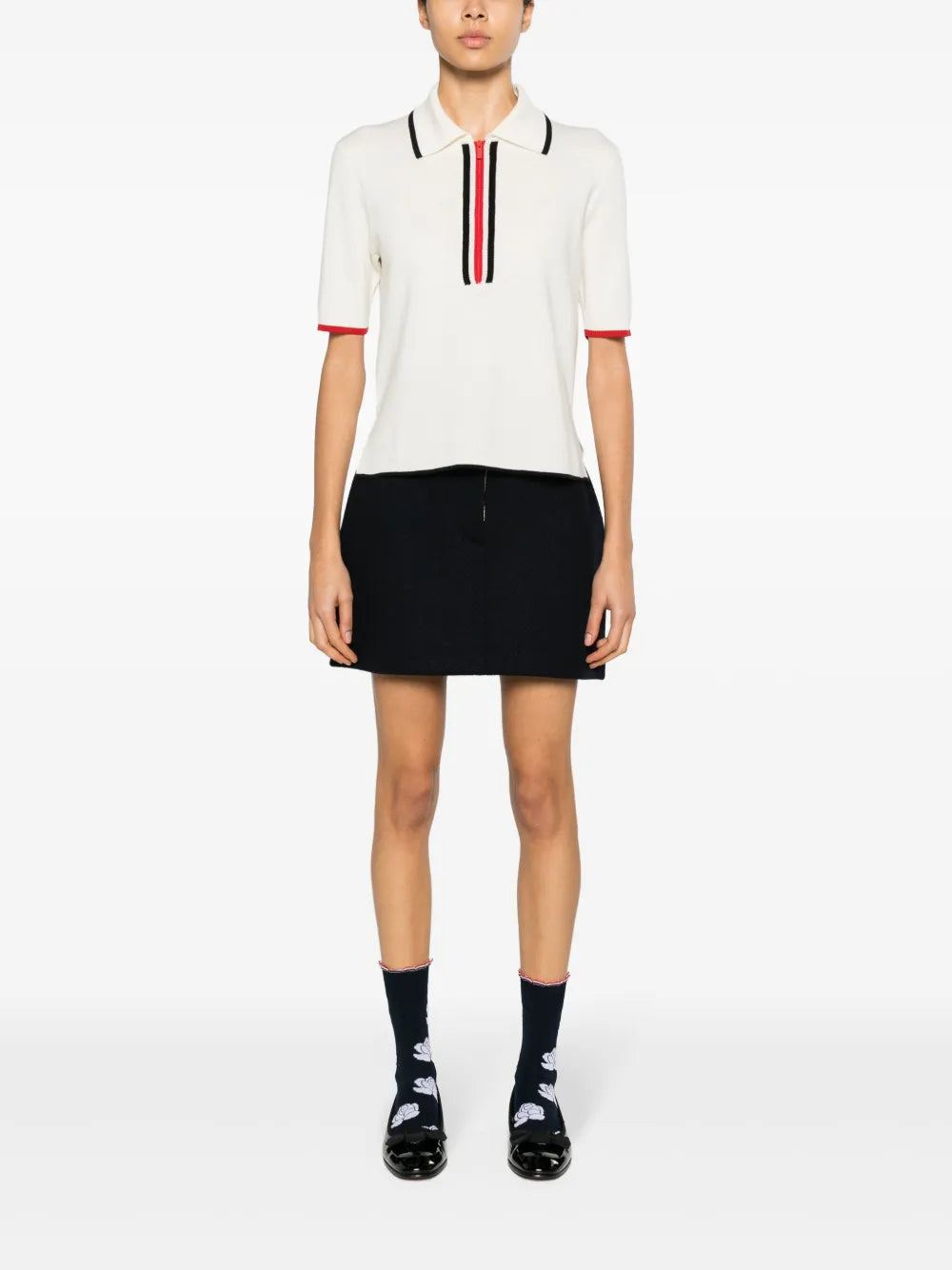 Rwb-Striped Virgin Wool Polo Shirt