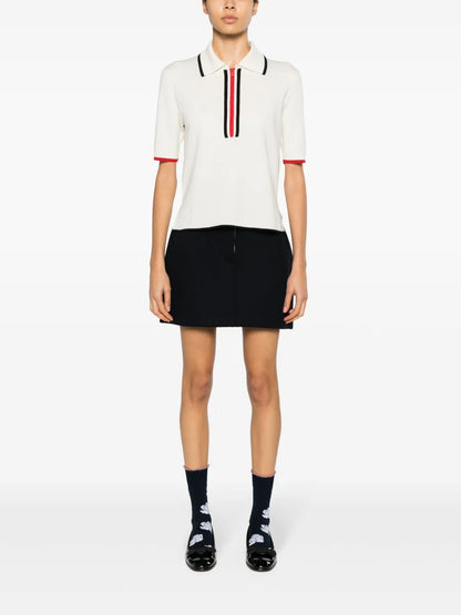 Rwb-Striped Virgin Wool Polo Shirt