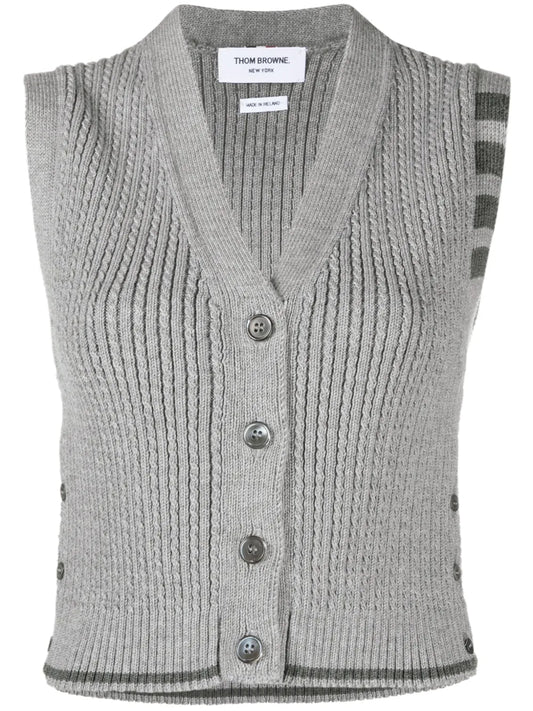 4-Bar Stripe Intarsia-Knit Vest