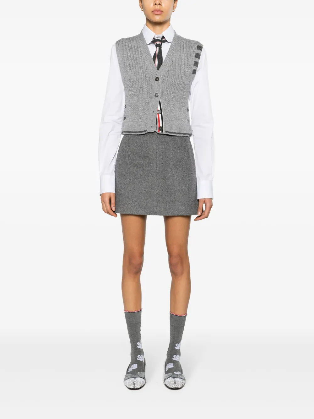 4-Bar Stripe Intarsia-Knit Vest