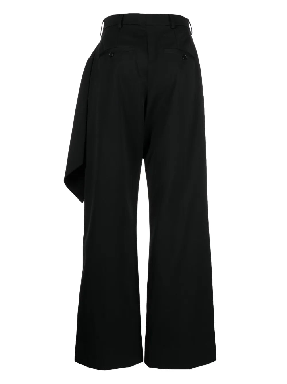 Rose-Appliqué Wool Trousers