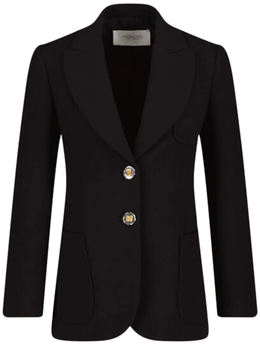Embossed-Buttons Single-Breasted Blazer