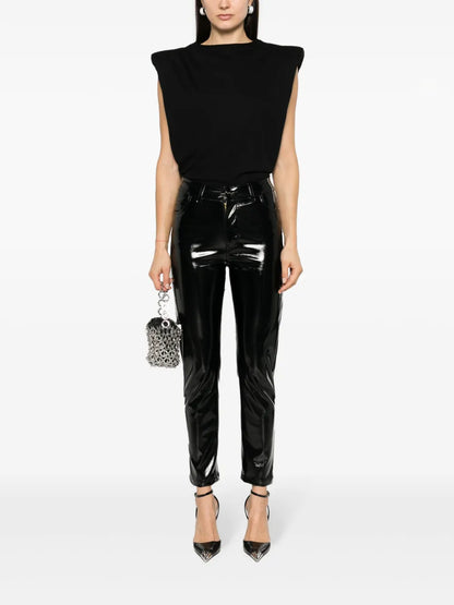 Faux-Leather Trousers