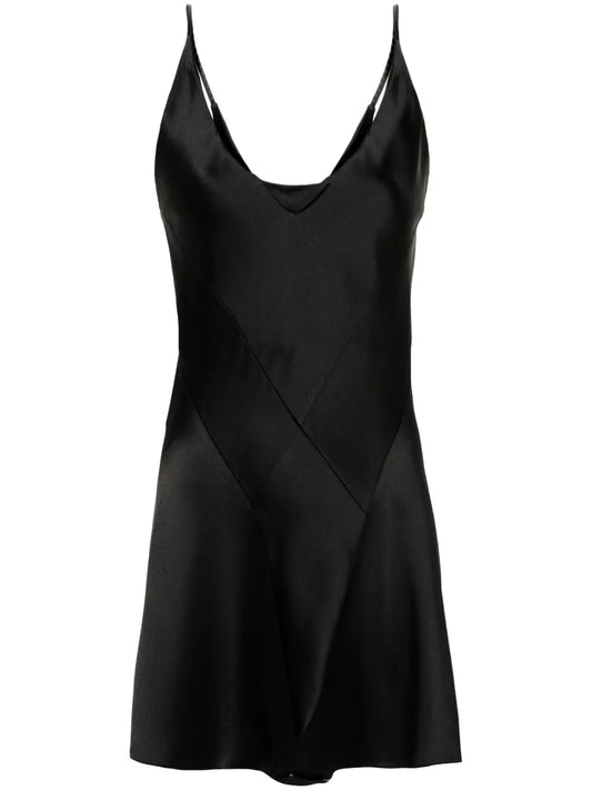 Four-Stitch Logo Satin Playsuit