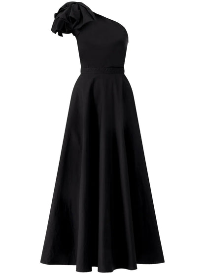 One-Shoulder Bow Maxi Dress
