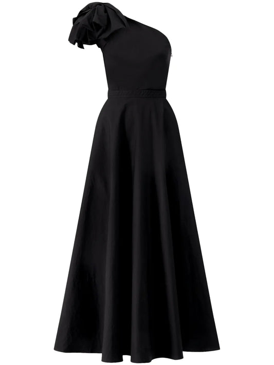 One-Shoulder Bow Maxi Dress