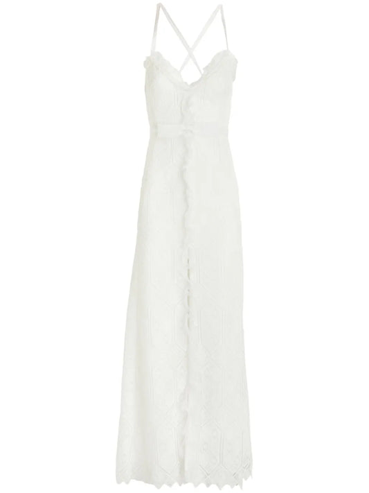 Corded-Lace Sleeveless Maxi Dress
