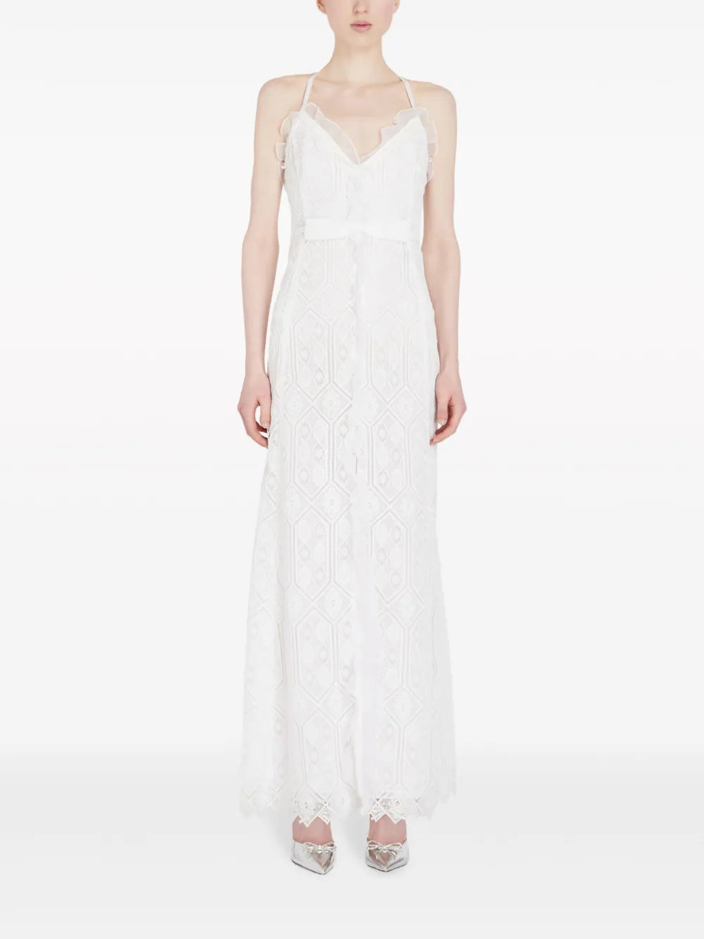 Corded-Lace Sleeveless Maxi Dress