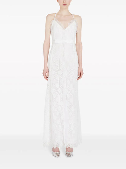 Corded-Lace Sleeveless Maxi Dress