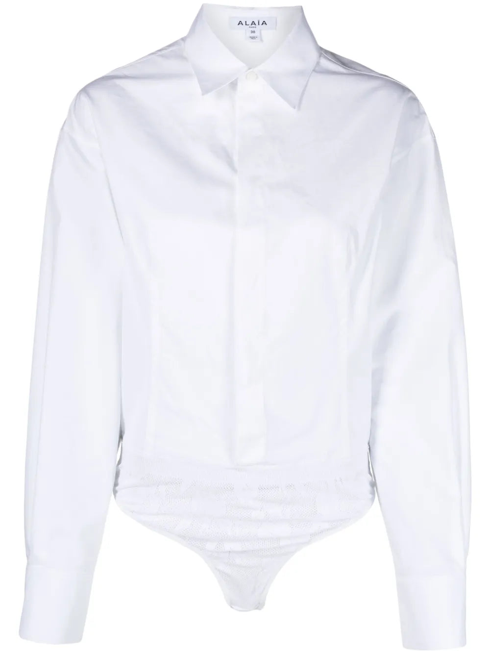 Pointed-Collar Poplin Bodysuit
