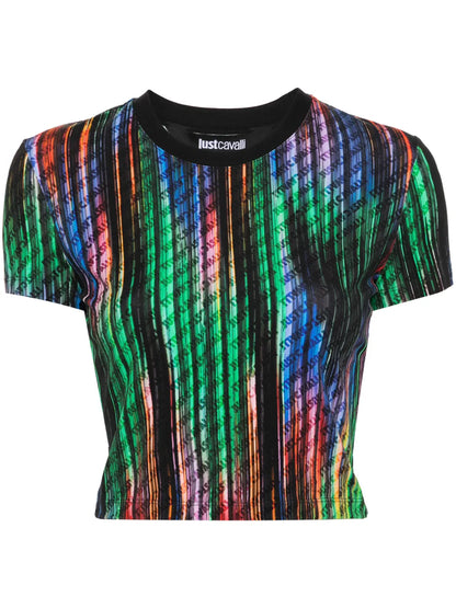 All-Over Logo-Print Cropped Top