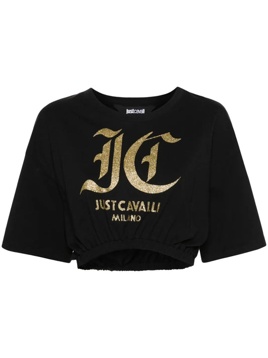 Logo-Print Cotton Crop Top