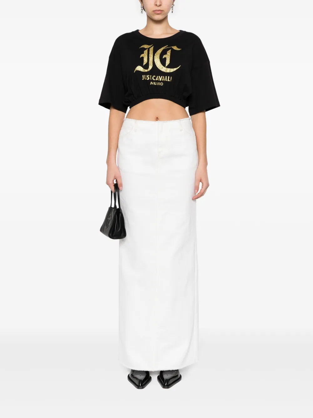 Logo-Print Cotton Crop Top