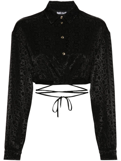 Monogram Jacquard Cropped Blouse